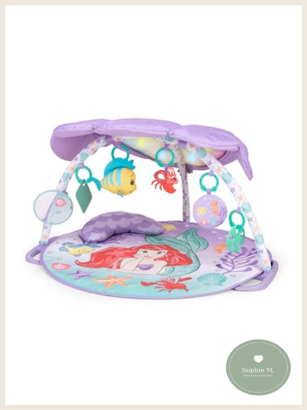 Disney Little Mermaid Light-Up Musical Baby Activity Gym Tummy Time Pillow